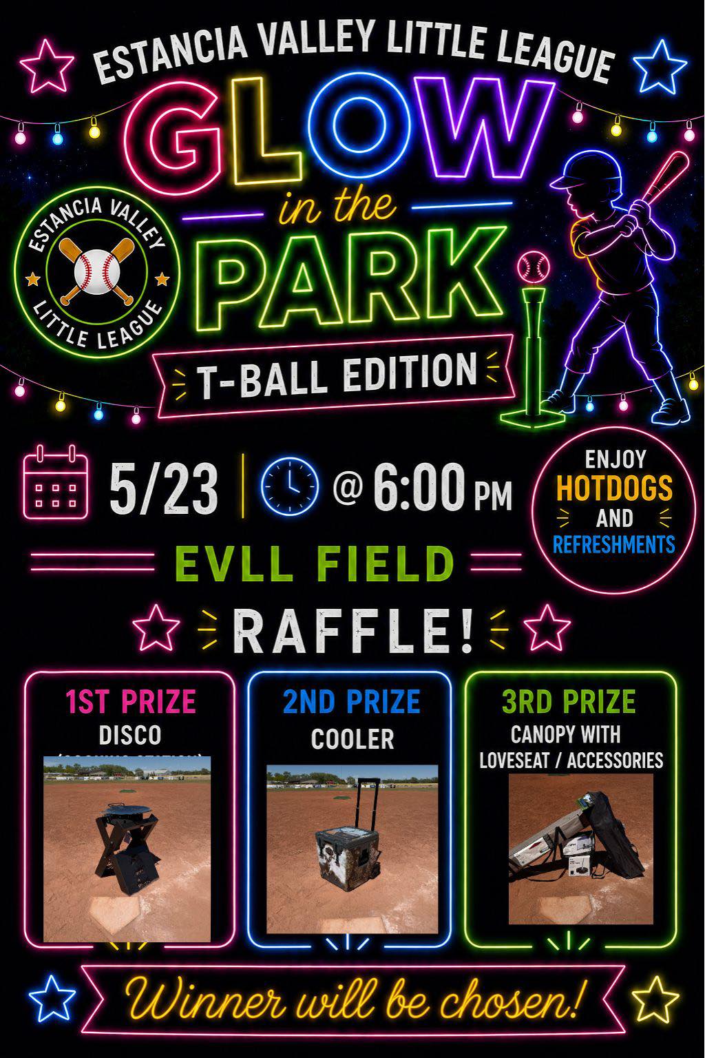 Estancia ball park glow in the park 2026